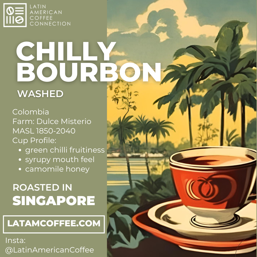 Chilly Bourbon Washed  - Roasted Arabica Coffee from Colombia - Dulce Misterio Farm 200g