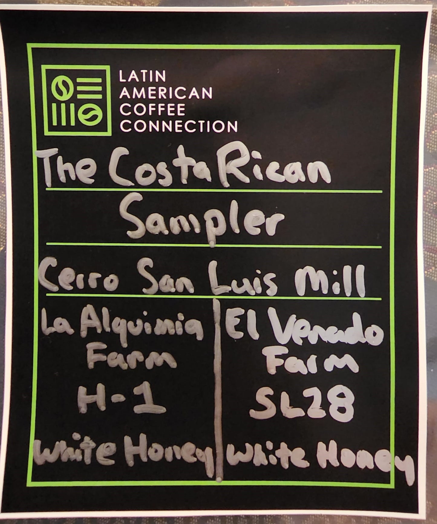 The Costa Rican Sampler - 2 varieties from Cerro San Luis Micro-mill, 250g combined weight